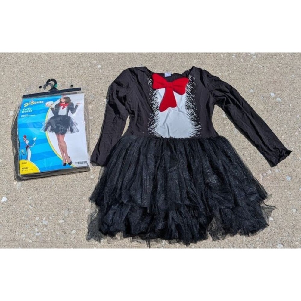 Spirit Halloween Adult Cat in The Hat Tutu Dress - Dr. Seuss Size Large *READ